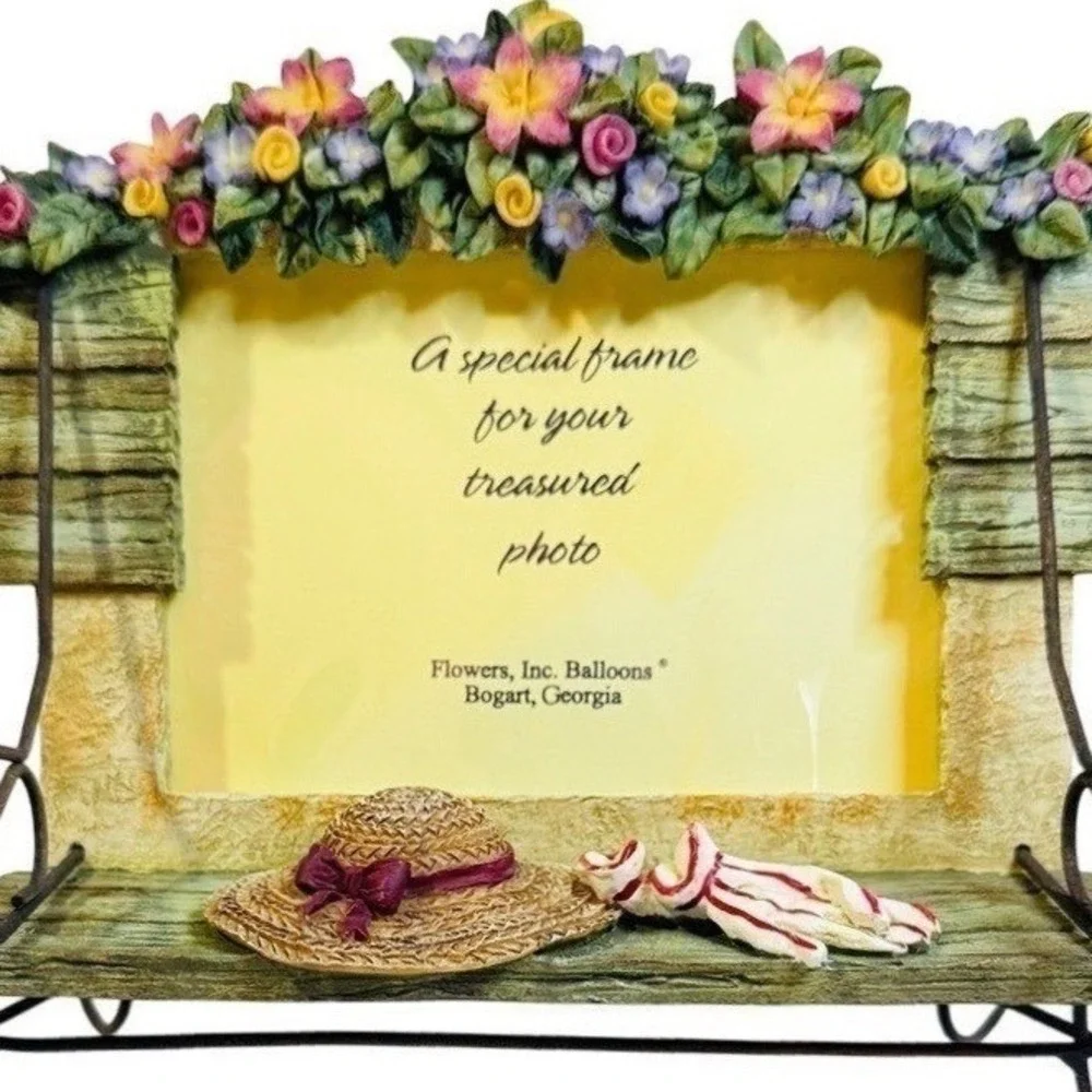 Burton Picture Frame Garden Bench Floral Home Decor Multicolor‎ 4x6 Gift